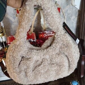 Tan Sherling Shoulder Women's Bag 14"x7"x3" NWT